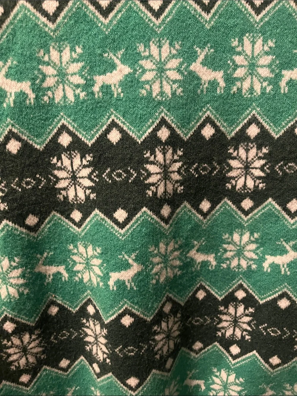 Kids Green Fair Isle Reindeer Knit Sweater
